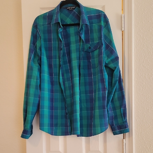 Under Armour Other - Under Armour Men's Blue and Green Plaid Shirt